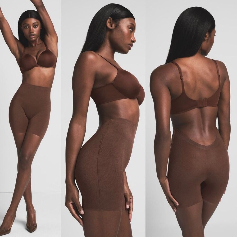 NWT Skims Sheer Sculpt Low Back Short Espresso Brown Shapewear Plus Size 3X